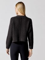Cropped Cardigan - Washed Black - Image 5