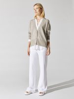Callie Layered Looker Cardigan - Light Chia Melange With White - Image 3