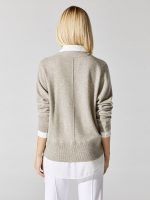 Callie Layered Looker Cardigan - Light Chia Melange With White - Image 4