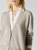 Callie Layered Looker Cardigan - Light Chia Melange With White - Image 5