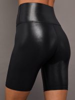 High Rise Biker Short in Takara Shine - Black - Image 6