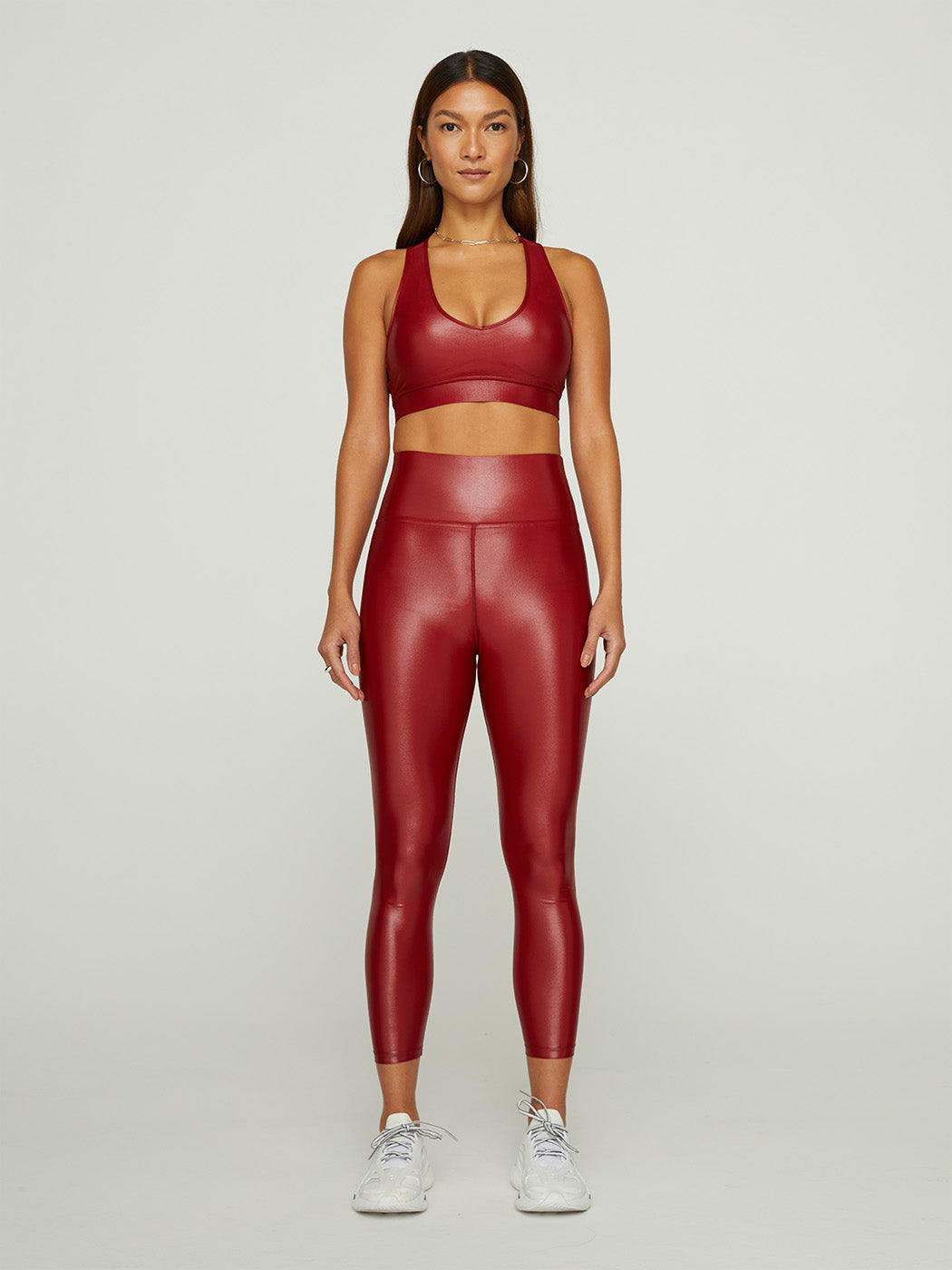High Rise 7/8 Legging in Takara Shine - Rum Wine - Image 4
