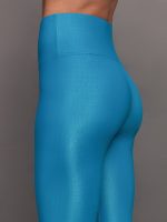 High Rise 7/8 Legging in Croc Takara Shine - Enamel Blue - Image 6