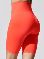 High Rise Biker Short in Cloud Compression - Fluorescent Coral - Image 6