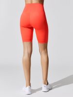 High Rise Biker Short in Cloud Compression - Fluorescent Coral - Image 4