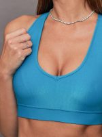 Action Bra 2.0 in Croc Takara Shine - Enamel Blue - Image 4
