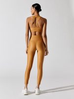 Action Bra 2.0 in Houndstooth Takara Shine - Brown Sugar - Image 5