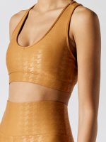 Action Bra 2.0 in Houndstooth Takara Shine - Brown Sugar - Image 3