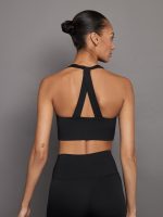 T Back Bra In Diamond Compression - Black - Image 3