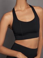 T Back Bra In Diamond Compression - Black - Image 6