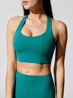 T Back Bra In Diamond Compression - Dark Teal - Image 5