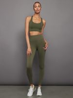 T Back Bra in Diamond Compression - Olive - Image 5