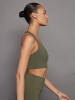 T Back Bra in Diamond Compression - Olive - Image 4