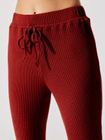 Brushed Ribbed Slim Jogger - Rum Wine - Image 6