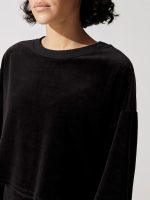 Velour Crop Top - Black - Image 6