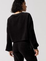 Velour Crop Top - Black - Image 5