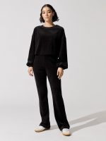 Velour Crop Top - Black - Image 4