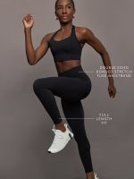 High Rise Full-Length Legging in Diamond Compression - Black - Image 4
