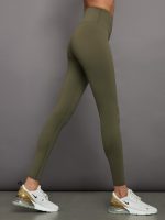 High Rise Full-Length Legging in Diamond Compression - Olive - Image 5