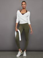 High Rise Full-Length Legging in Diamond Compression - Olive - Image 3