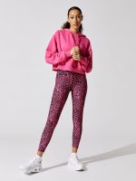 Swirly Leopard Printed 7/8 Legging - Electric Pink Swirly Leopard - Image 3