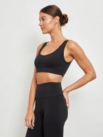 Cut Out Scoop Bra in Diamond Compression - Black - Image 3