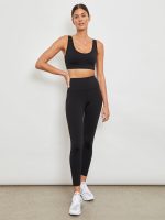 Cut Out Scoop Bra in Diamond Compression - Black - Image 4