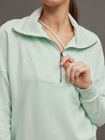 FRENCH TERRY HALF ZIP - CLEARLY AQUA - Image 3