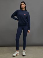 EMBROIDERED FRENCH TERRY CREW SWEATSHIRT - NAVY/ LOBSTER - Image 3