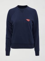 EMBROIDERED FRENCH TERRY CREW SWEATSHIRT - NAVY/ LOBSTER - Image 5