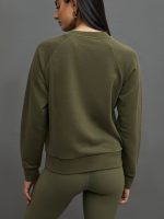 EMBROIDERED FRENCH TERRY CREW SWEATSHIRT -  OLIVE/ SEAHORSE - Image 5