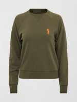 EMBROIDERED FRENCH TERRY CREW SWEATSHIRT -  OLIVE/ SEAHORSE - Image 6