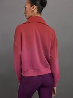 Ombre French Terry Half Zip // Horseshoe - Merlot to Magenta Haze - Image 4