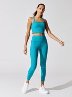 Ribbed Cami Bra - Dark Teal - Image 3