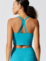 Ribbed Cami Bra - Dark Teal - Image 5