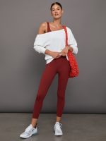 RIBBED 7/8 LEGGING - Merlot - Image 8