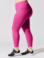 Ribbed 7/8 Legging - Magenta - Image 6