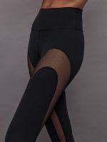 Sheer Spliced Legging in Melt - Black - Image 3