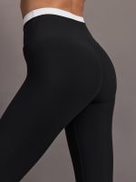 Contrast Waistband Legging in Melt - Black/White - Image 6