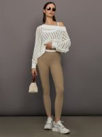 Contrast Waistband Legging in Melt - Chinchilla / White - Image 3