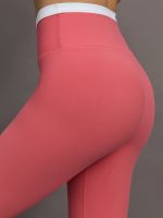 Contrast Waistband Legging in Melt - Rosewood / White - Image 6
