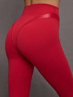 Spliced Colorblock Shine Legging in Melt - Crimson Red - Image 6