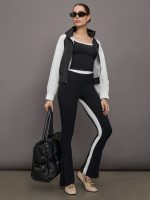 Colorblock Split Bootcut Legging in Melt - Black/Cloud Dancer - Image 3