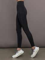 High Rise Sport Pocket Legging in Diamond Compression - Black - Image 4