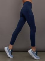 High Rise Pocket Legging in Diamond Compression - Navy - Image 4