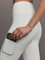 High Rise Sport Pocket Legging in Diamond Compression - Cloud Dancer - Image 6