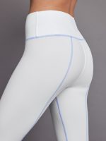 High Rise Fleece Back Seam Legging - White - Image 4
