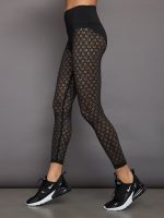 Laser Cut Legging in Diamond Compression - Black - Image 4
