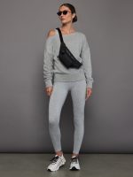 Wrap Legging in Heather Melt - Silver Heather - Image 6