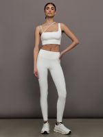 Asymmetrical Strappy Bra in Diamond Compression - Cloud Dancer - Image 3